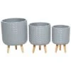 Set Of 3 Grey Contemporary Planter Home