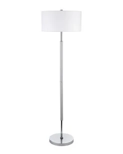 Simone Cool Gray & Polished Nickel 2-Bulb Floor Lamp Home