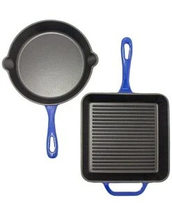 BergHOFF 2pc Enamel Cast Iron Set Home Blue -Home Furnishing Store 3050863990 RLLD blue 1 1