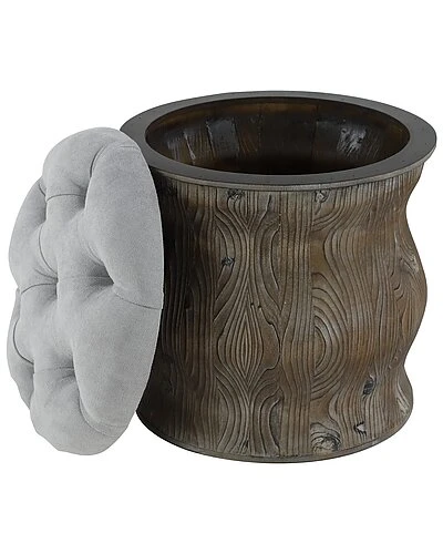 Rustic Round Light Wood Storage Stool Home 3 Rustic Round Light Wood Storage Stool Home - Image 3