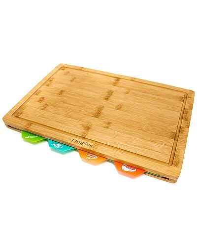 BergHOFF Bamboo 5Pc Cutting Board 4 Multi-Colored Inserts Home 2 BergHOFF Bamboo 5Pc Cutting Board 4 Multi-Colored Inserts Home - Image 2