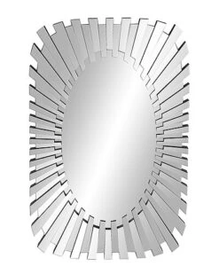 Clear Glam Wood Wall Mirror Home