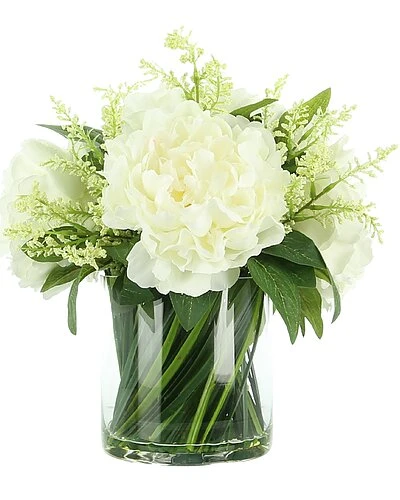 Traditional White Peony Floral Arrangement Home 1 Traditional White Peony Floral Arrangement Home