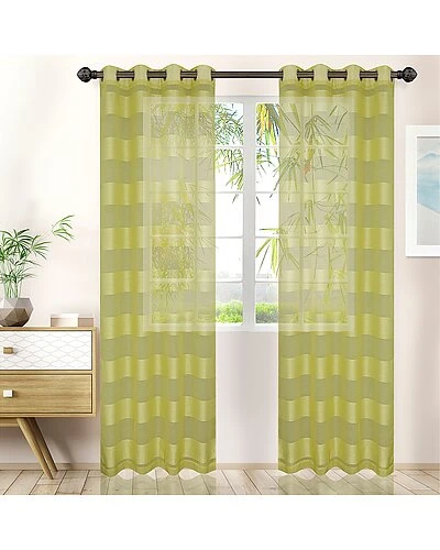 Superior Set Of 2 Dalisto Rope Textured Sheer Curtains With Grommet Top Header Home 1 Superior Set Of 2 Dalisto Rope Textured Sheer Curtains With Grommet Top Header Home