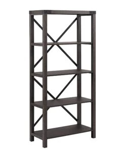 64in Metal X Bookcase Home