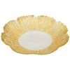 Clear And Gold Flower Shaped Scalloped 9in Plate Home