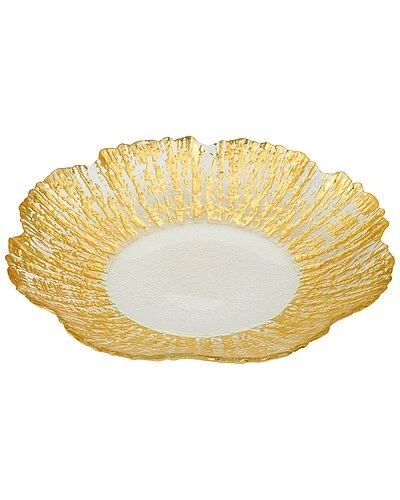 Clear And Gold Flower Shaped Scalloped 9in Plate Home 1 Clear And Gold Flower Shaped Scalloped 9in Plate Home