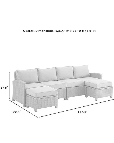 Crosley Bradenton 4Pc Outdoor Wicker Sectional Set Home 4 Crosley Bradenton 4Pc Outdoor Wicker Sectional Set Home - Image 4