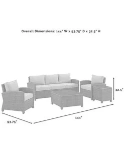 Crosley Bradenton 5Pc Outdoor Wicker Sofa Set Home -Home Furnishing Store 3070026222 RLLD 4