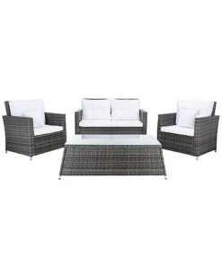 Safavieh Lorma Outdoor Grey 4pc Living Set Home