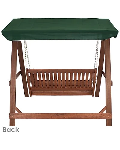 2-Person Meranti Wood Outdoor Patio Swing With Canopy Home 3 2-Person Meranti Wood Outdoor Patio Swing With Canopy Home - Image 3