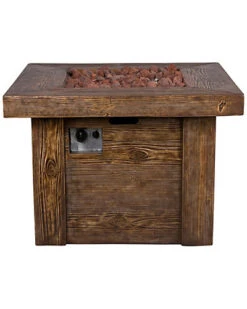 Merida 34.5in Square Outdoor Propane Gas Fire Pit Table Home