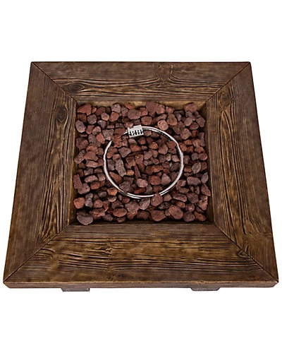 Merida 34.5in Square Outdoor Propane Gas Fire Pit Table Home 3 Merida 34.5in Square Outdoor Propane Gas Fire Pit Table Home - Image 3