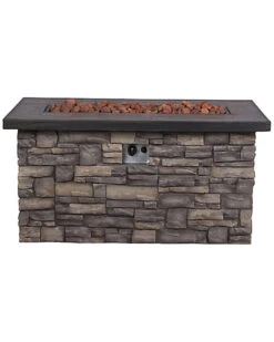 Villa 48in Rectangular Outdoor Propane Gas Fire Pit Table Home