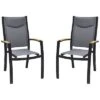 Panama Outdoor Black Aluminum Stacking Dining Chair , Set Of 2 Home