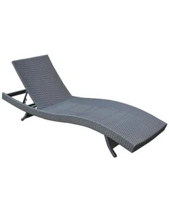 Cabana Outdoor Adjustable Wicker Chaise Lounge Chair Home