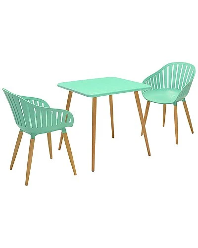 Nassau Outdoor 3pc Mint Eucalyptus Dining Set Home 1 Nassau Outdoor 3pc Mint Eucalyptus Dining Set Home