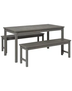 3pc Outdoor Patio Acacia Wood Dining Set Home