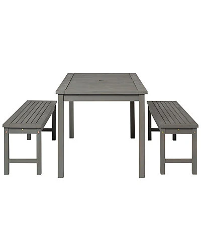 3pc Outdoor Patio Acacia Wood Dining Set Home 2 3pc Outdoor Patio Acacia Wood Dining Set Home - Image 2