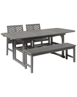 4pc Outdoor Patio Acacia Wood Dining Set Home