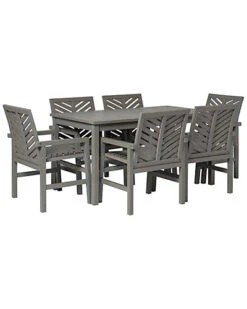 7pc Outdoor Patio Acacia Wood Dining Set Home