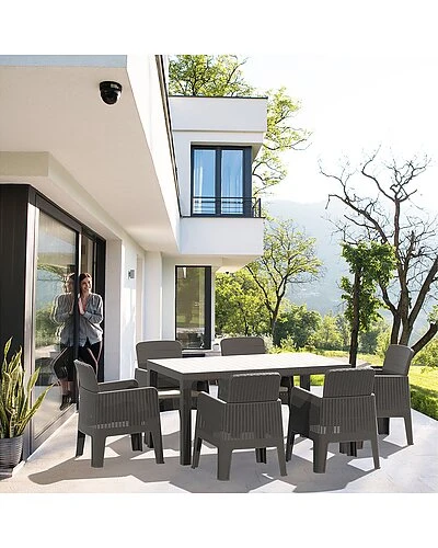 DUKAP Lucca 7pc Dining Set, Grey With Beige Cushions Home 2 DUKAP Lucca 7pc Dining Set, Grey With Beige Cushions Home - Image 2