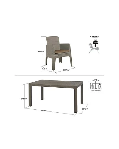 DUKAP Lucca 7pc Dining Set, Grey With Beige Cushions Home 3 DUKAP Lucca 7pc Dining Set, Grey With Beige Cushions Home - Image 3