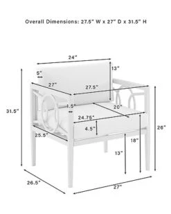 Crosley Ashford 2pc Outdoor Metal Armchair Set Home -Home Furnishing Store 3070285727 RLLD 3