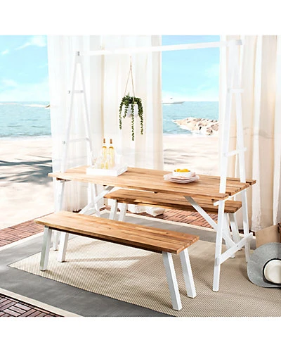 Safavieh Willamy Outdoor 3pc Dining Set Home 2 Safavieh Willamy Outdoor 3pc Dining Set Home - Image 2