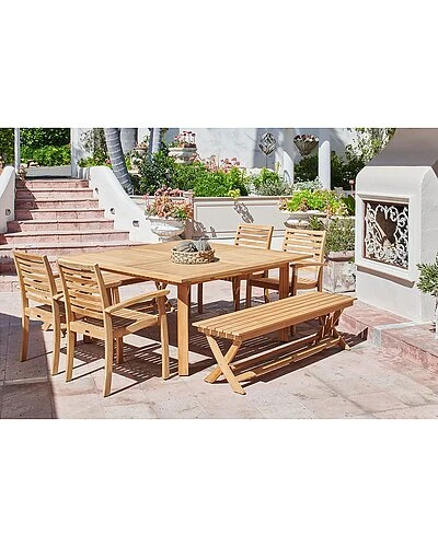 Jacques 3 Person Teak Outdoor Bench Home 2 Jacques 3 Person Teak Outdoor Bench Home - Image 2