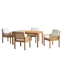 Alaterre Furniture Okemo Acacia Wood 5pc Outdoor Dining Home