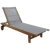 Deck Side Natural Teak Outdoor Sling Chaise Lounge Chair Home