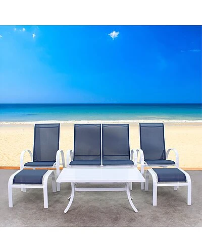 Santa Fe 2 Aluminum Sling Ottomans Home 2 Santa Fe 2 Aluminum Sling Ottomans Home - Image 2