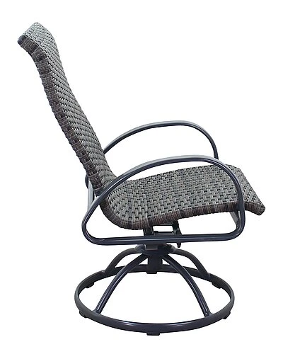 Santa Fe Dark Gray 7Pc Rectangle Dining Set With 72In Table And 6 Wicker Swivel Rockers Home 4 Santa Fe Dark Gray 7Pc Rectangle Dining Set With 72In Table And 6 Wicker Swivel Rockers Home - Image 4