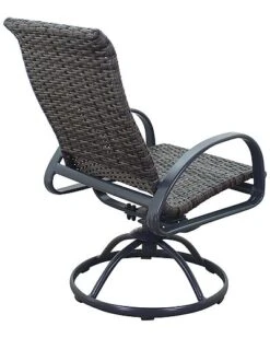 Santa Fe Dark Gray 7Pc Rectangle Dining Set With 72In Table And 6 Wicker Swivel Rockers Home 11 Santa Fe Dark Gray 7Pc Rectangle Dining Set With 72In Table And 6 Wicker Swivel Rockers Home -Home Furnishing Store 3070329379 RLLD 5