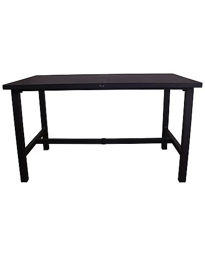 Eative Outdoor Products Courtyard Casual Courtyard Causal Santorini Black Aluminum 65In Rectangle Balcony Table With Umbrella Home 2 Eative Outdoor Products Courtyard Casual Courtyard Causal Santorini Black Aluminum 65In Rectangle Balcony Table With Umbrella Home - Image 2