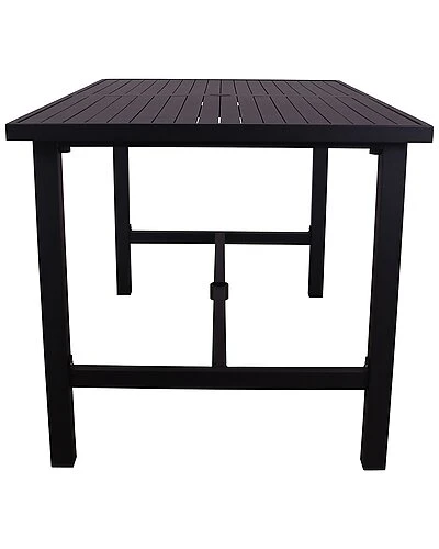 Eative Outdoor Products Courtyard Casual Courtyard Causal Santorini Black Aluminum 65In Rectangle Balcony Table With Umbrella Home 3 Eative Outdoor Products Courtyard Casual Courtyard Causal Santorini Black Aluminum 65In Rectangle Balcony Table With Umbrella Home - Image 3