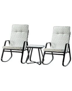 Alonso Outdoor Rocking Chair With Cushion Set Of 3