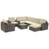 Alalakh 9pc Outdoor Conversation Set With Cushions