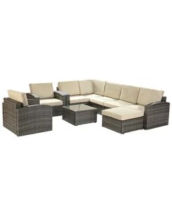 Alalakh 9pc Outdoor Conversation Set With Cushions