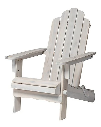 Outdoor Patio Acacia Wood Adirondack Chair Home White 4 Outdoor Patio Acacia Wood Adirondack Chair Home White - Image 4