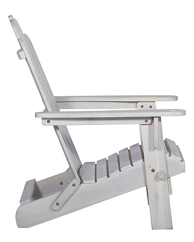 Outdoor Patio Acacia Wood Adirondack Chair Home White 2 Outdoor Patio Acacia Wood Adirondack Chair Home White - Image 2