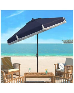 Safavieh Milan Fringe 9Ft Crank Outdoor Push Button Tilt Umbrella Home Multi -Home Furnishing Store 3070382038 RLLD 1 1