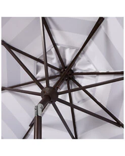 Safavieh Maui Single Scallop Striped 9ft Crank Push Button Tilt Umbrella Home -Home Furnishing Store 3070382054 RLLD 3