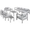 Shore Sunbrella Outdoor Patio 9-Piece Sectional Sofa Set Home