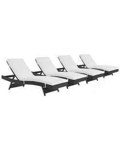 Convene Set Of 4 Outdoor Patio Chaise Loungers Home