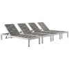 Shore Set Of 4 Outdoor Patio Chaise Loungers Home