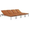 Shore Set Of 4 Outdoor Patio Chaise With Cushions Home