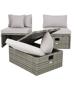 Safavieh Pramla Outdoor Sette & Ottoman Set Home 8 Safavieh Pramla Outdoor Sette & Ottoman Set Home -Home Furnishing Store 3070616358 RLLD 4
