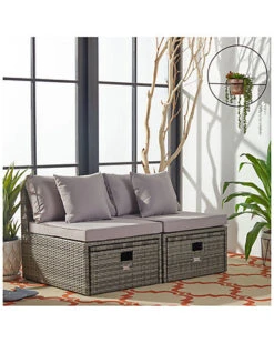 Safavieh Pramla Outdoor Sette & Ottoman Set Home 9 Safavieh Pramla Outdoor Sette & Ottoman Set Home -Home Furnishing Store 3070616358 RLLD 5